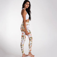 Orange Marigold Flowers Leggings